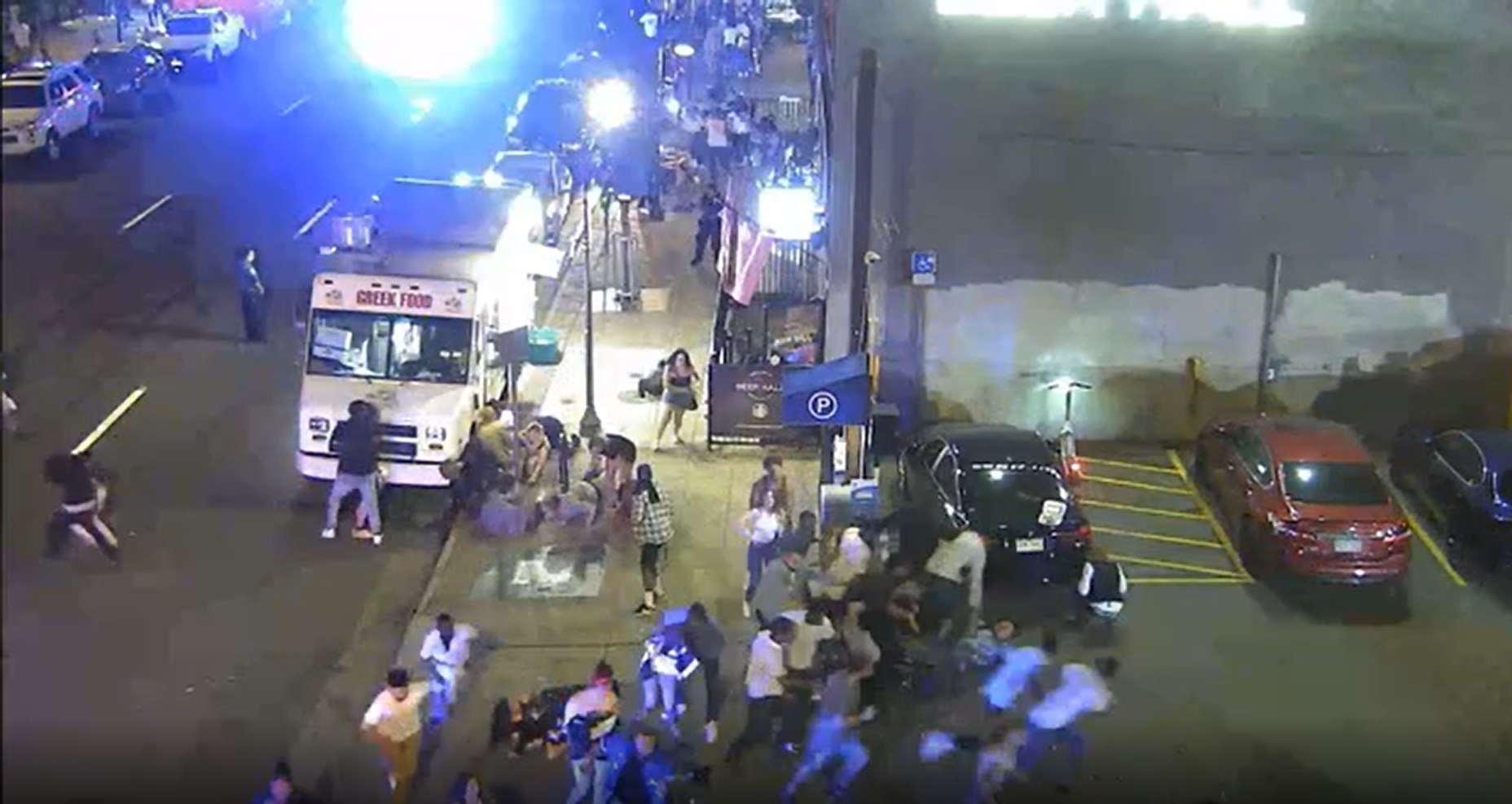 Screenshot of surveillance footage of Jordan Waddy in Lower Downton Denver being shot by Denver Police officers on the morning of July 17. (COURTESY OF DENVER POLICE)