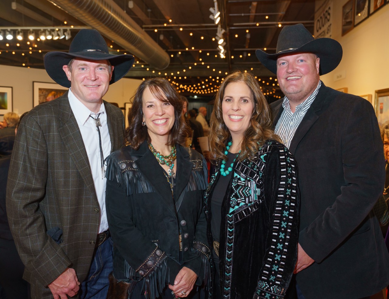 Mark and Melissa Osborn with Carrie and Casey Tynan. The 30th Coors Western Art Exhibit & Sale Red Carpet Reception at the National Western Stock Show Expo Hall, Coors Western Art Gallery, in Denver, Colorado, on Tuesday, Jan. 3, 2023. Photo StevePeterson.photo (STEVE PETERSON/SPECIAL TO COLORADO POLITICS)