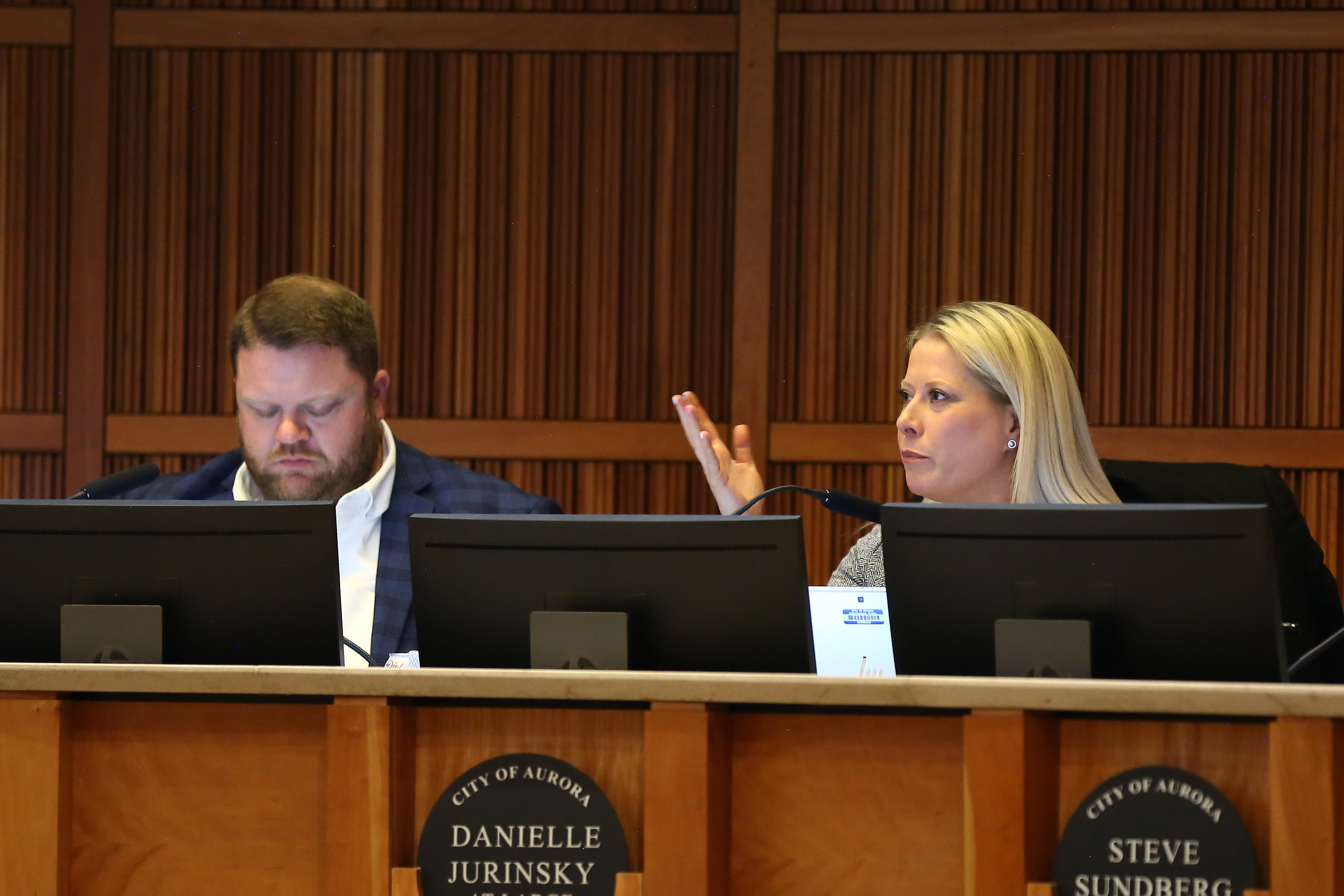 FILE PHOTO: Councilwoman Danielle Jurinsky speaks at an October 2022 council meeting. (CHRIS ROURKE/THE DENVER GAZETTE)