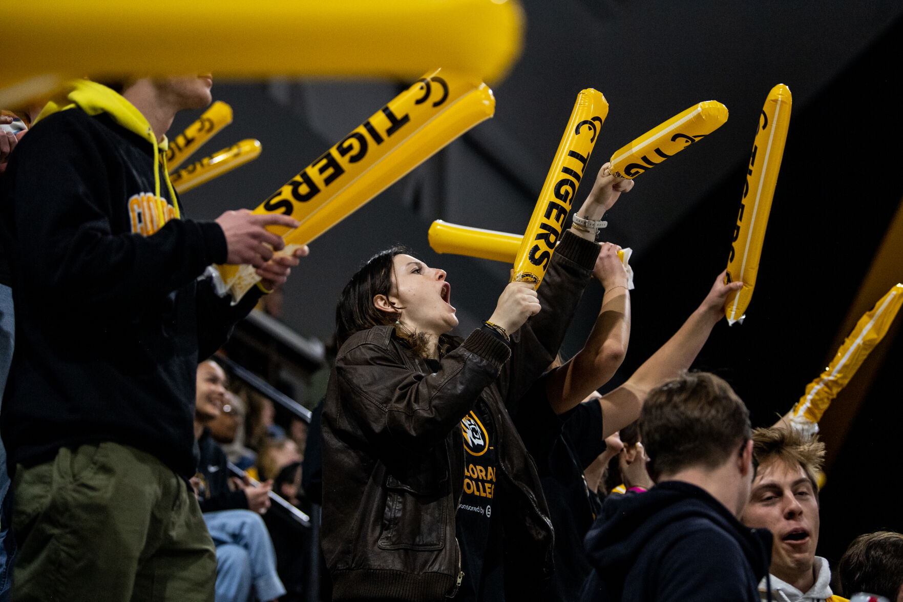 Colorado College fans cheer in the third period of a hockey game on Saturday, Feb. 4, 2023, at Ed Robson Arena in Colorado Springs, Colo. (Parker Seibold, The Gazette) (Parker Seibold)