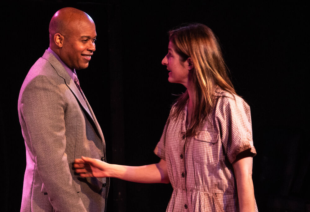 Cajardo Lindsey and Emily Paton Davies played kindred broken spirits in Cherry Creek Theatre's recent critically acclaimed drama, 'A Moon for the Misbegotten.' (COURTESY OF BRIAN MILLER/CHERRY CREEK THEATRE)