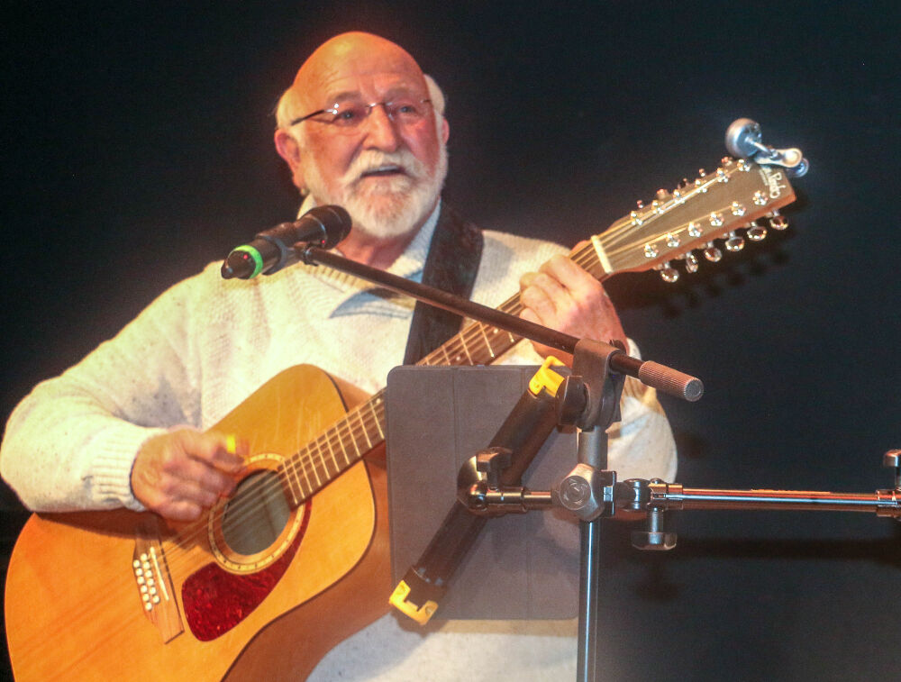 Bob Moore sang several songs in honor of his wife, Wendy, at her life celebration held Jan. 9 in Carbondale. He'll be playing several mountain concert dates next month. (John Moore/The Denver Gazette)
