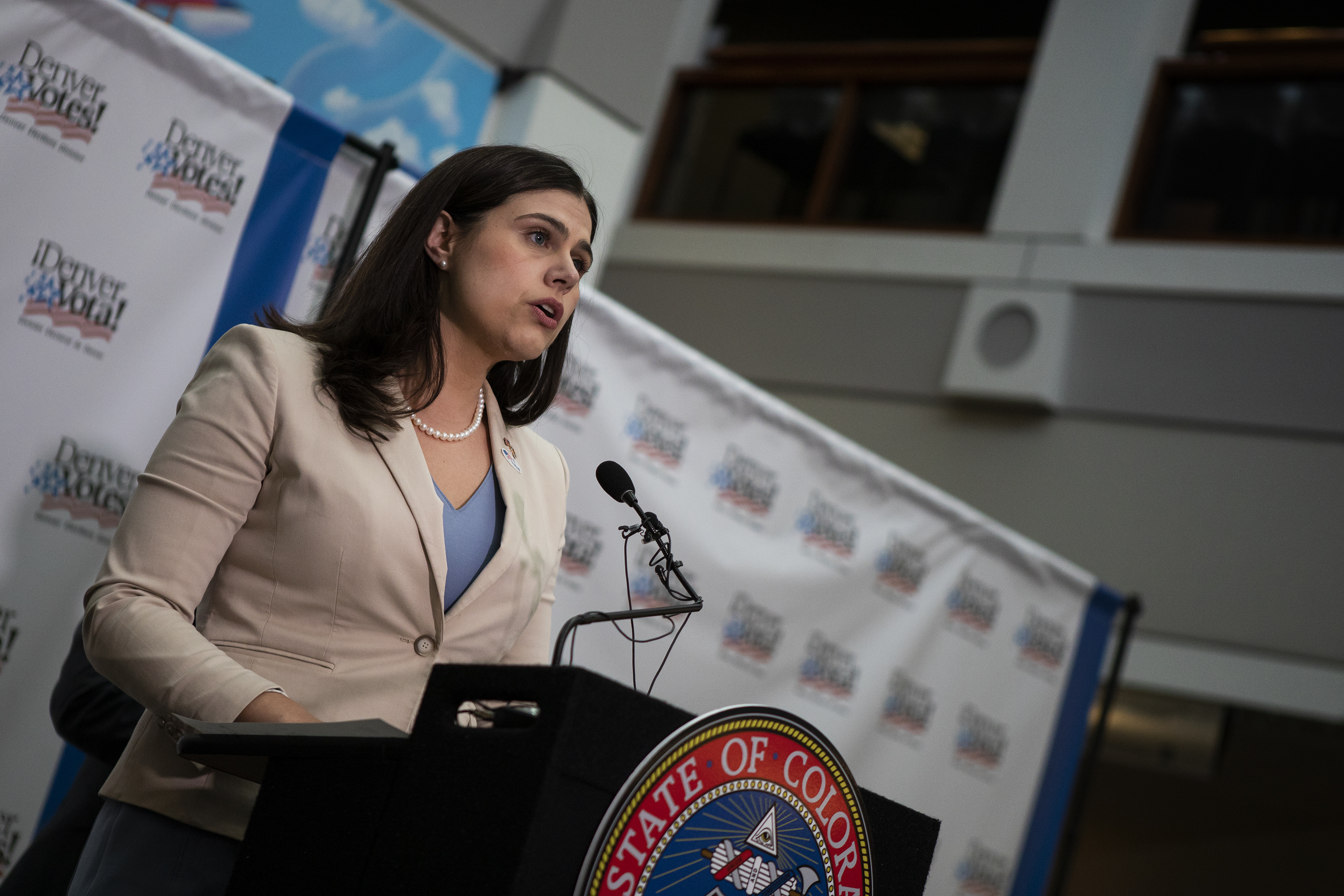 Colorado Secretary of State Jena Griswold signed a non-disclosure deal with her former Deputy Jenny Flanagan that only allowed Flanagan to use specific talking points when discussing the office. (Timothy Hurst/The Denver Gazette) (Timothy Hurst)
