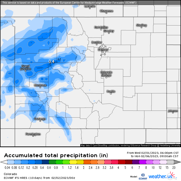 Monday, Feb. 6 forecast model