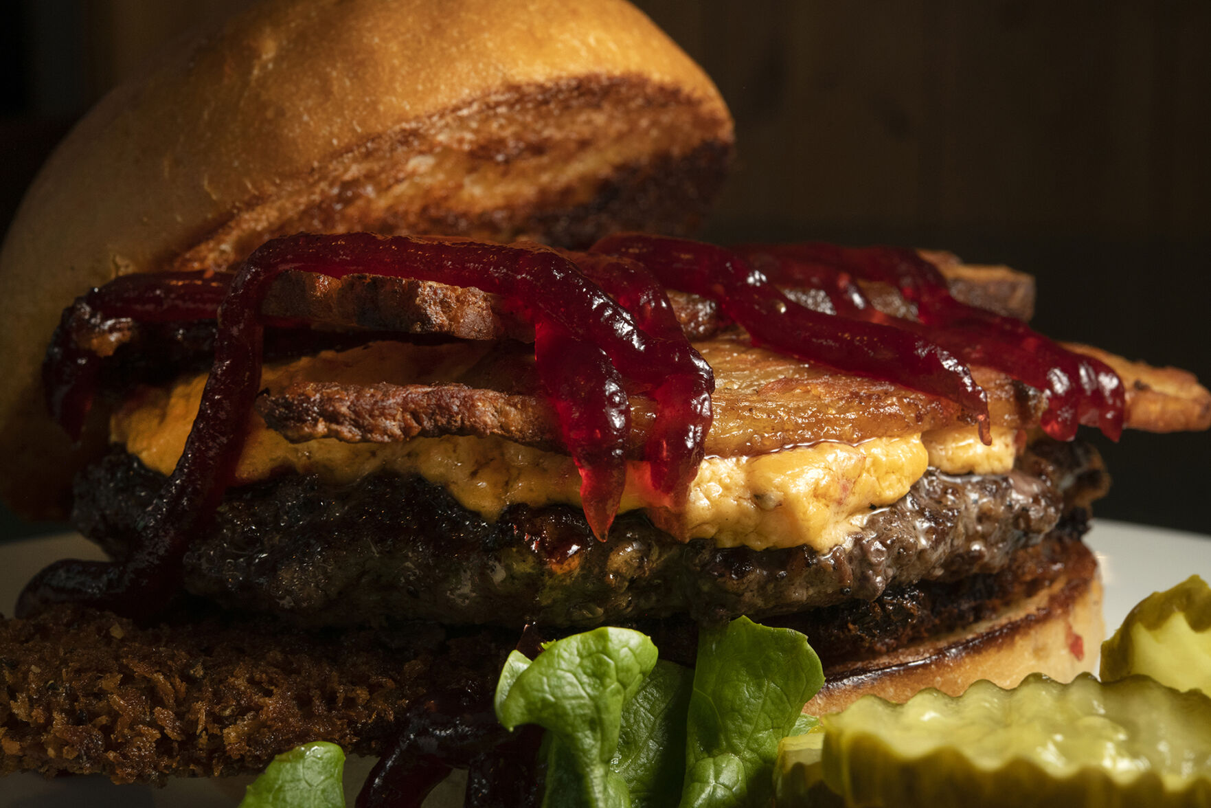 Jammin’ Poblano Burger at Cherry Cricket in Denver. (photos by Jeff Kearney, special to the gazette)