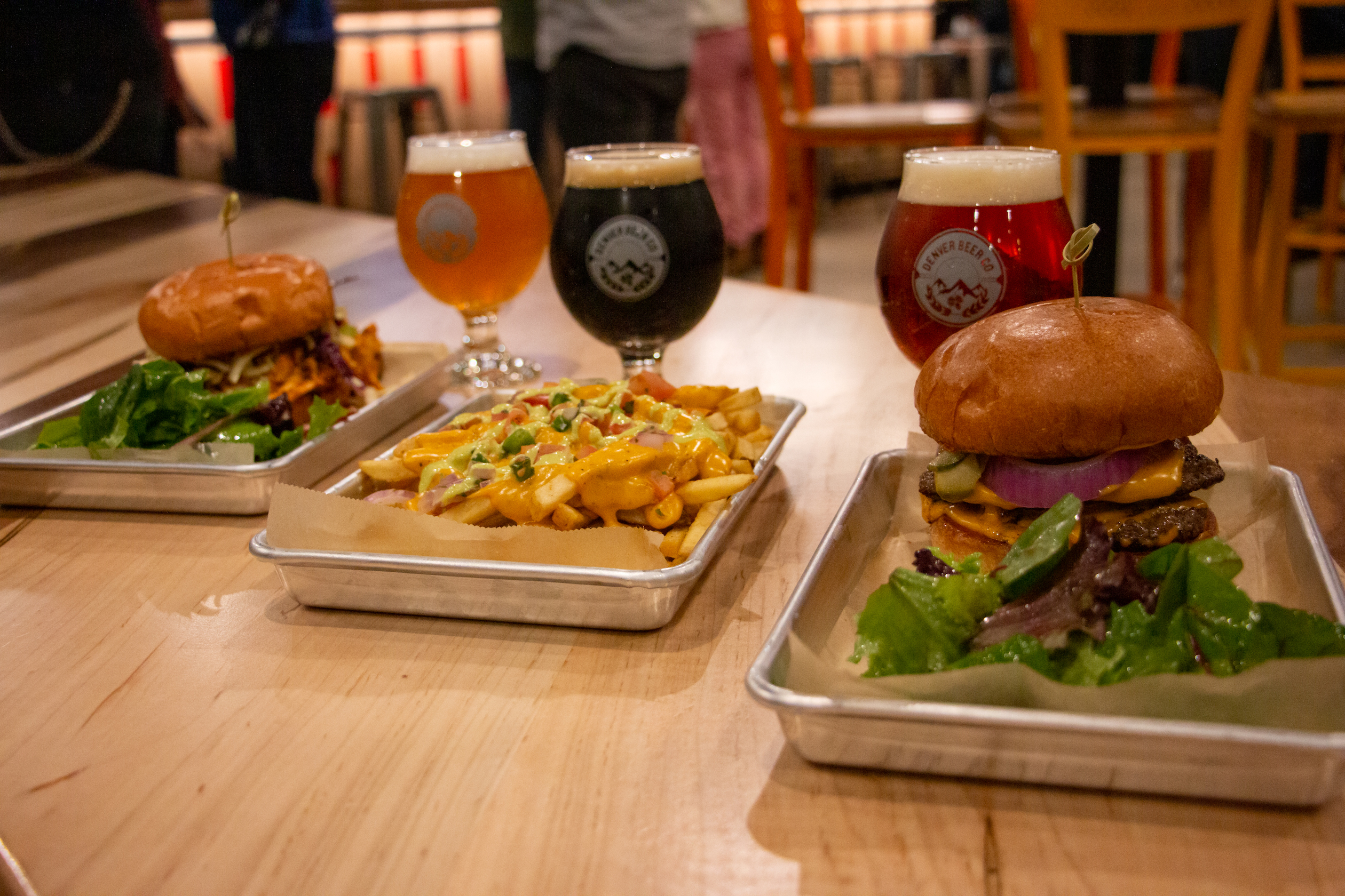 Denver Beer Company will open its fourth taproom on Feb. 25 in Denver's Lowry neighborhood at 7070 E. Lowry Blvd. Pictured left to right: Chicken sandwich, quest fries and a double cheeseburger. (SavannahMehrtenssavannah.mehrtens@denvergazette.comhttps://secure.gravatar.com/avatar/e0e72b1f57c381b73731db78749ceca8?d=mm&r=g)