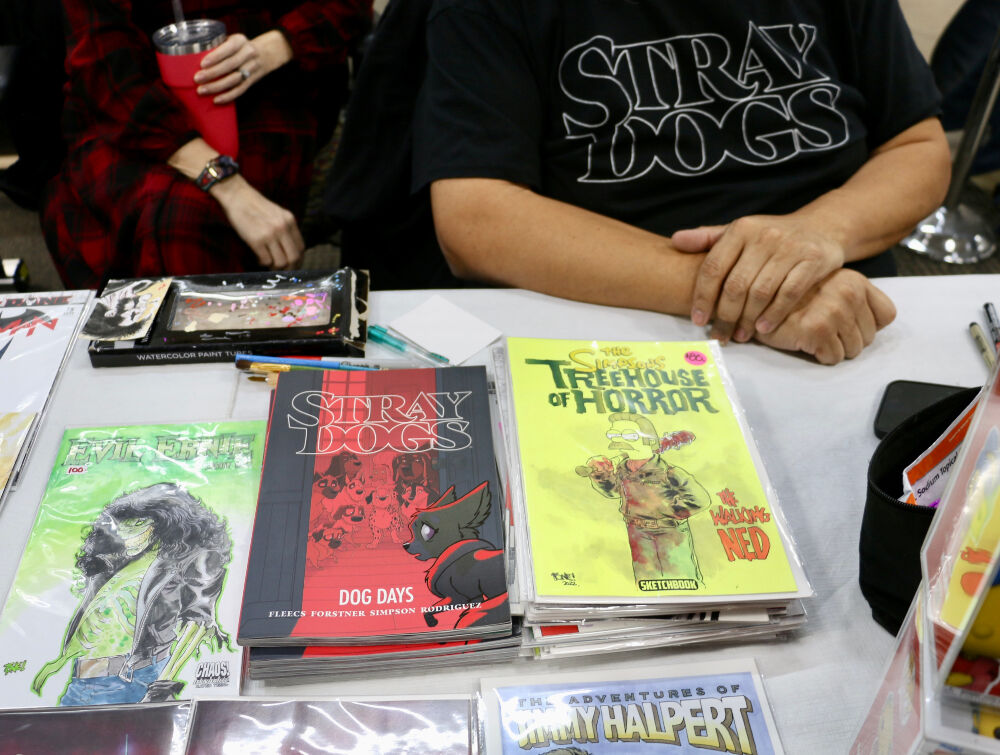 Tone Rodriguez is currently working on his series, 'Star Dogs.' Here's a look at his table at Mile High Comics on Feb. 11.
