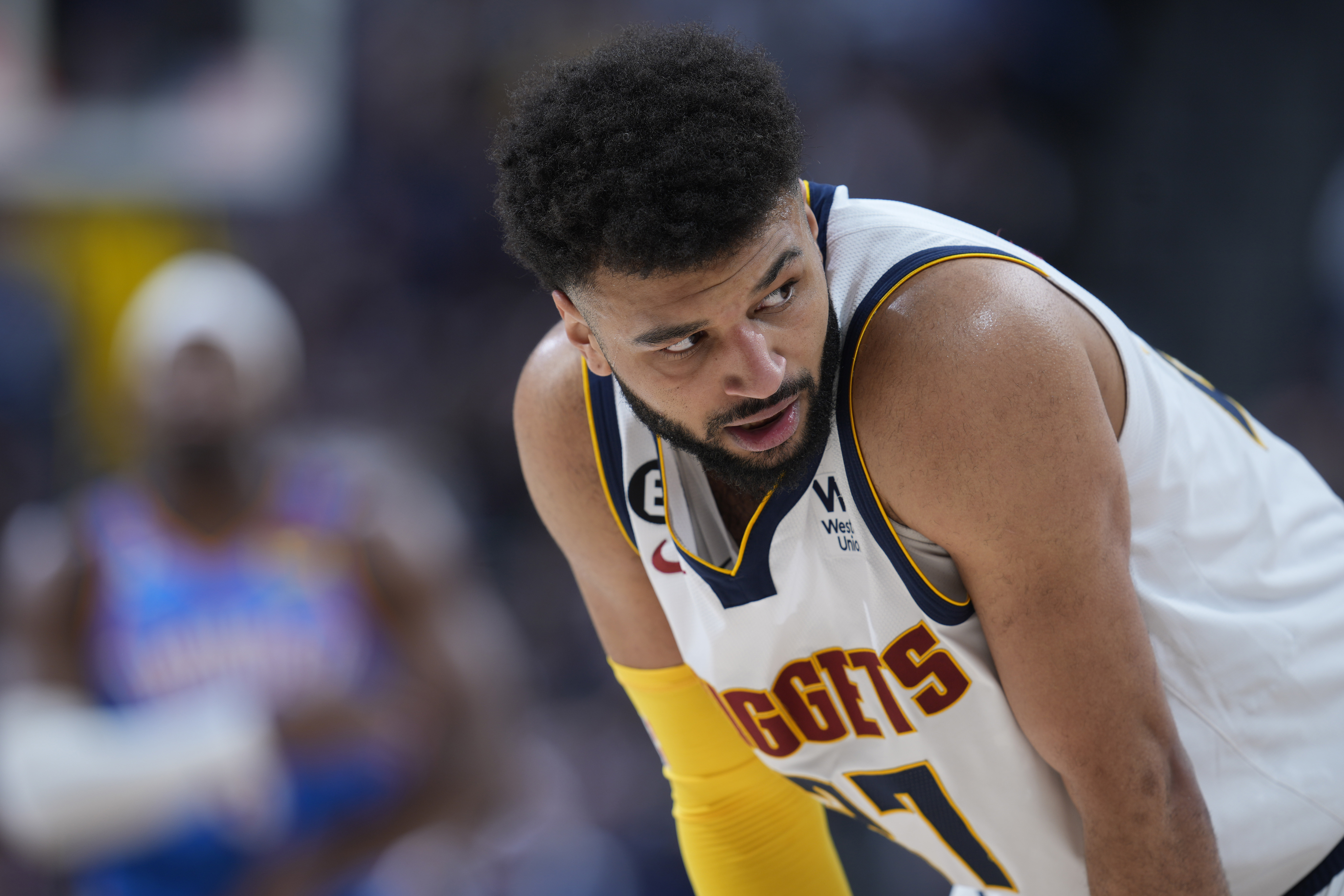 Denver Nuggets guard Jamal Murray (27) in the second half of an NBA basketball game Sunday, Jan. 22, 2023, in Denver. (AP Photo/David Zalubowski) (David Zalubowski)