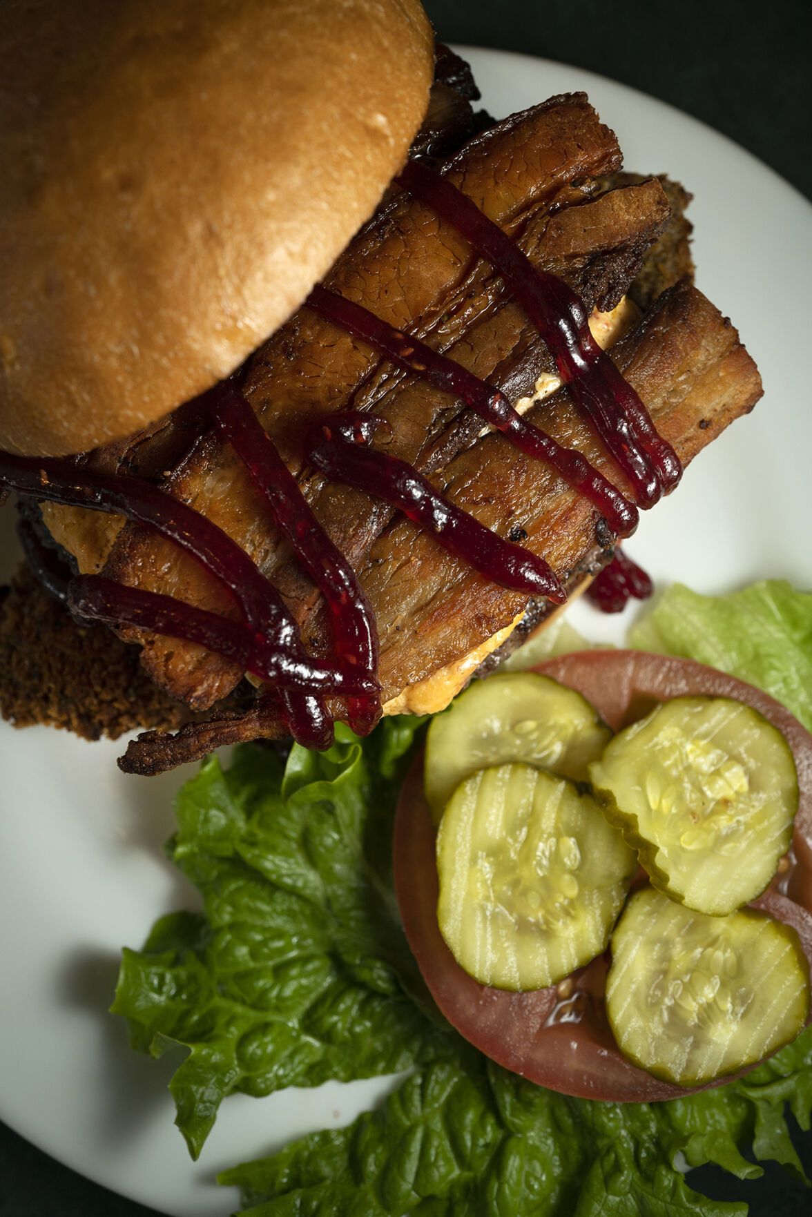 Cherry Cricket Restaurant (Located at: 2641 E. 2nd Ave. Denver, CO.) “720 Jammin' Poblano Burger” Thursday February 16, 2023. Photo by Jeff Kearney. (Jeff Kearney)