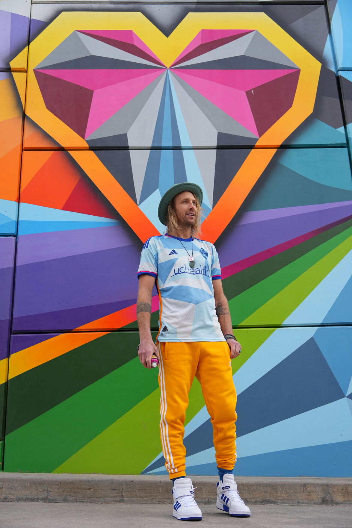 COMMERCE CITY, CO - DECEMBER 15: Artist Pat Milbery poses for photos at Dick's Sporting Goods Park on December 15, 2022 in Commerce City, Colorado. (Garrett W. Ellwood, Colorado Rapids)
