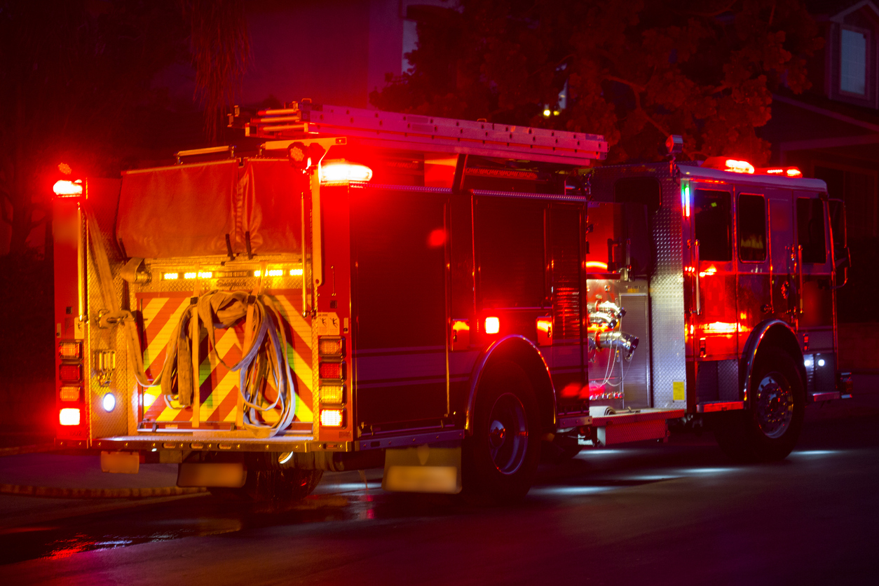 Firetruck vs SUV crash sends two to the hospital