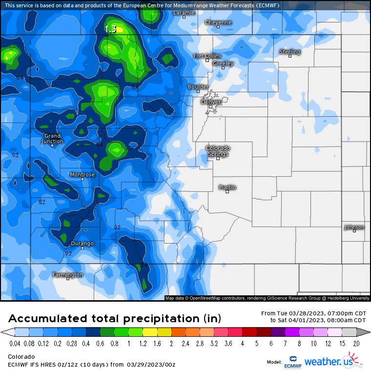 Saturday, April 1 forecast model