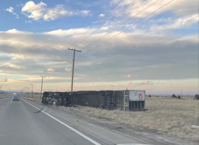 Semi overturned
