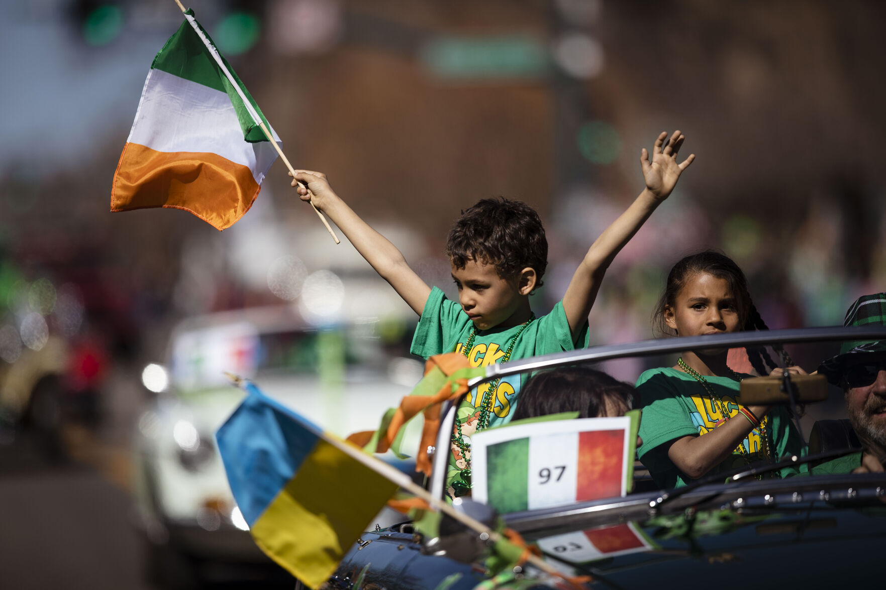 The 38th annual Colorado Springs St. Patrick’s Day Parade in downtown Colorado Springs in March 2022. Thousands are expected at the event this year, with close to 100 floats parading down Tejon Street. (The Gazette)