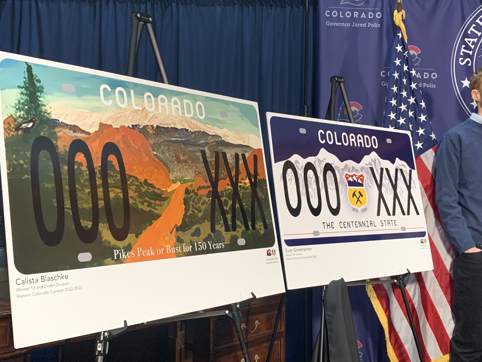 The 150th birthday license plates, available Aug. 1. (MarianneGoodlandmarianne.goodland@coloradopolitics.comhttps://secure.gravatar.com/avatar/125a14b7bd9266f61a445ec13b1d3605?d=mm&r=g)