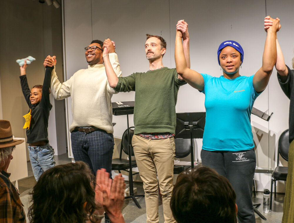 About half the cast of Vincent Terrell Durham's 'Polar Bears, Black Boys & Prairie Fringed Orchids.' (John Moore, The Denver Gazette)