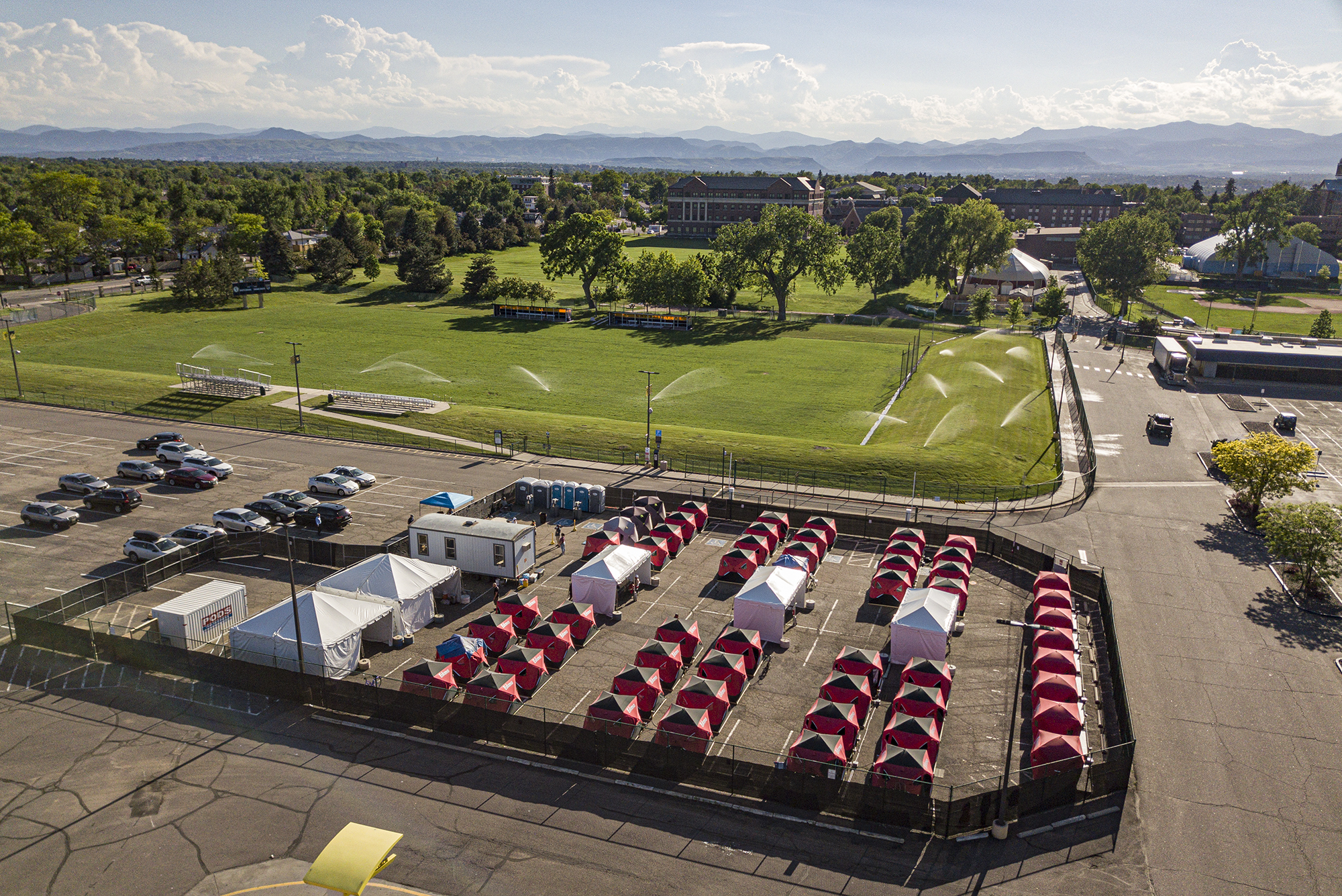 An aerial shot of the now closed safe outdoor space outside of Regis University in Denver. (Submitted, Shay-La Romney) (Submitted, Shay-La Romney)