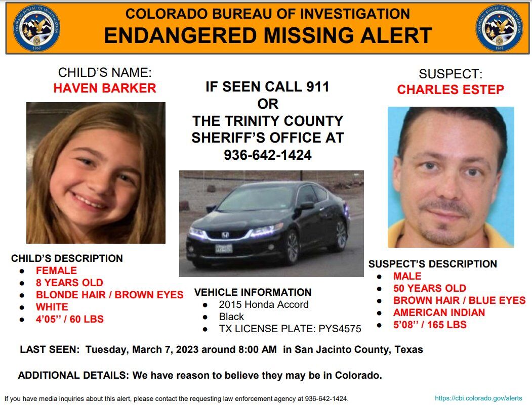 Missing 8-year-old from Texas may be in Colorado, authorities say