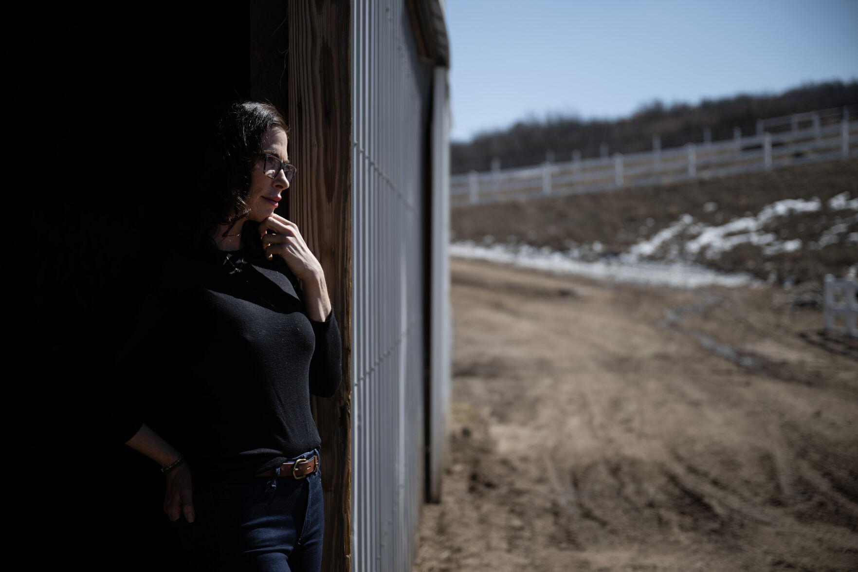 Lauren May Woodruff stands for a portrait outside a horse barn on her property on Thursday, March 2, 2023, in Douglas County, Colo. (Timothy Hurst/Denver Gazette) (TimHursttim.hurst@gazette.comhttps://secure.gravatar.com/avatar/aca82bd62b4ee425c598527cd6faa1b1?d=mm&r=g)