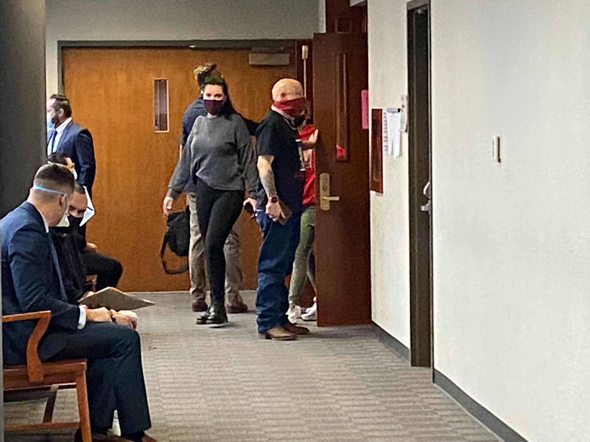 Todd and Cayla Blitstein, Peyton Blitstein's father and stepmother, leave the Arapahoe County courtroom after a 2022 hearing, followed by Peyton's grandparents. Family and friends from both sides filled two rows in a court proceeding for the man accused of shooting Peyton to death, Adam Holen. (CarolMcKinleyDenver Enterprise Reportercarol.mckinley@gazette.comhttps://denvergazette.com/content/tncms/avatars/5/c3/a0f/5c3a0fbe-1007-11ec-9e18-b7f42cfa4b0f.9565a0ce58866e86bcf18260621c2a46.png)