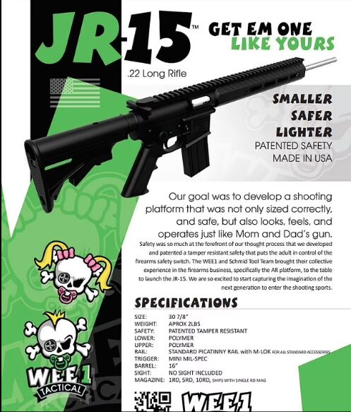 The JR 15 firearm, which
