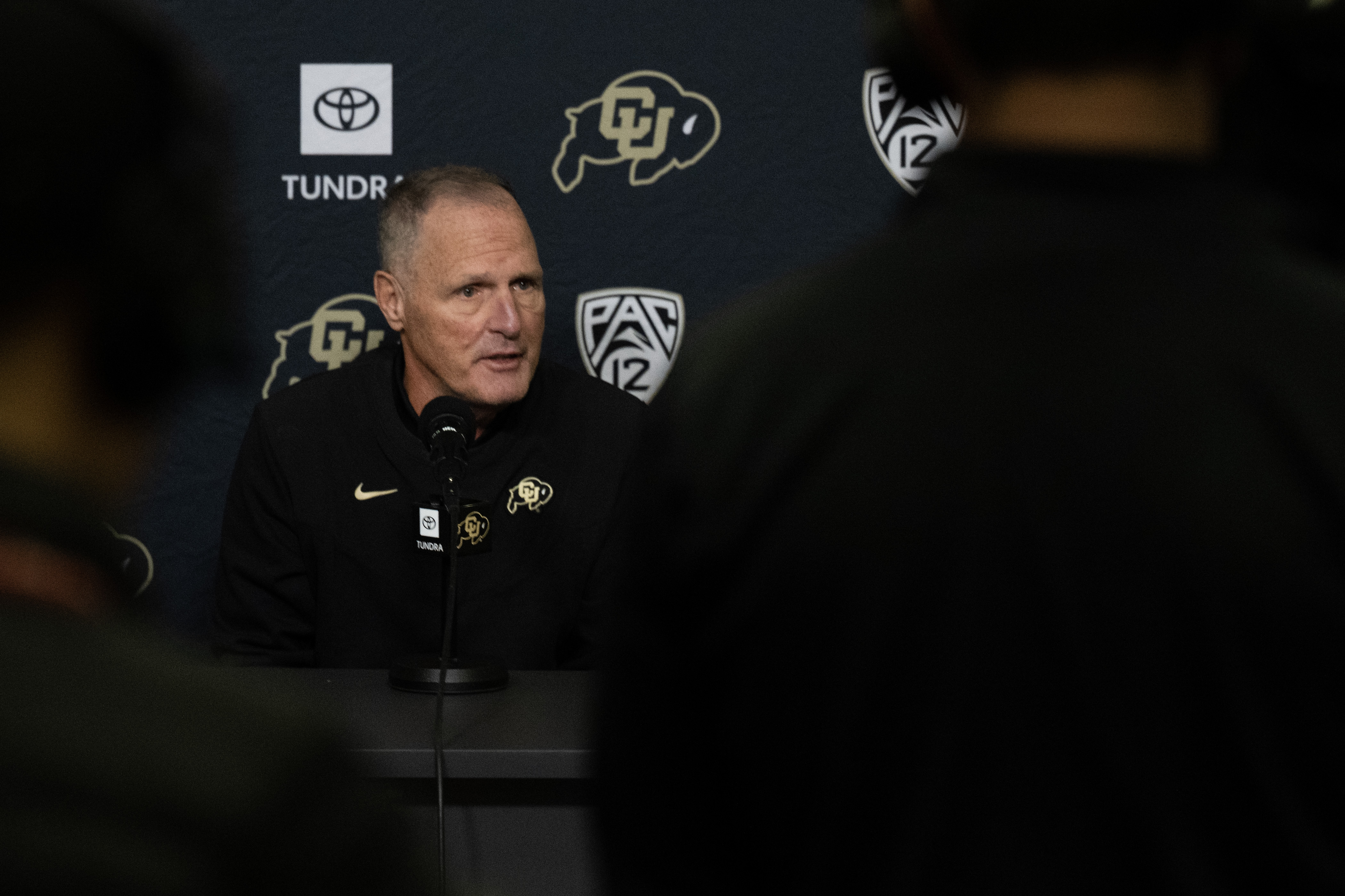University of Colorado Boulder football tight ends coach Tim Brewster speaks with media during a press conference on Thursday, Feb. 23, 2023, in Boulder, Colo. (Timothy Hurst/The Denver Gazette) (TimHursttim.hurst@gazette.comhttps://secure.gravatar.com/avatar/aca82bd62b4ee425c598527cd6faa1b1?d=mm&r=g)