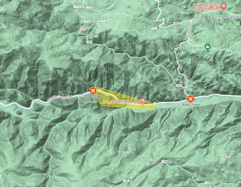 Wildfire in Larimer County, evac (Courtesy of NoCo Alert)