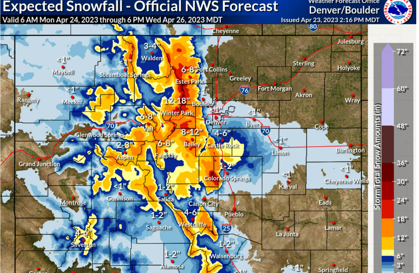 Significant spring snowstorm to impact the Front Range, Palmer Divide this week