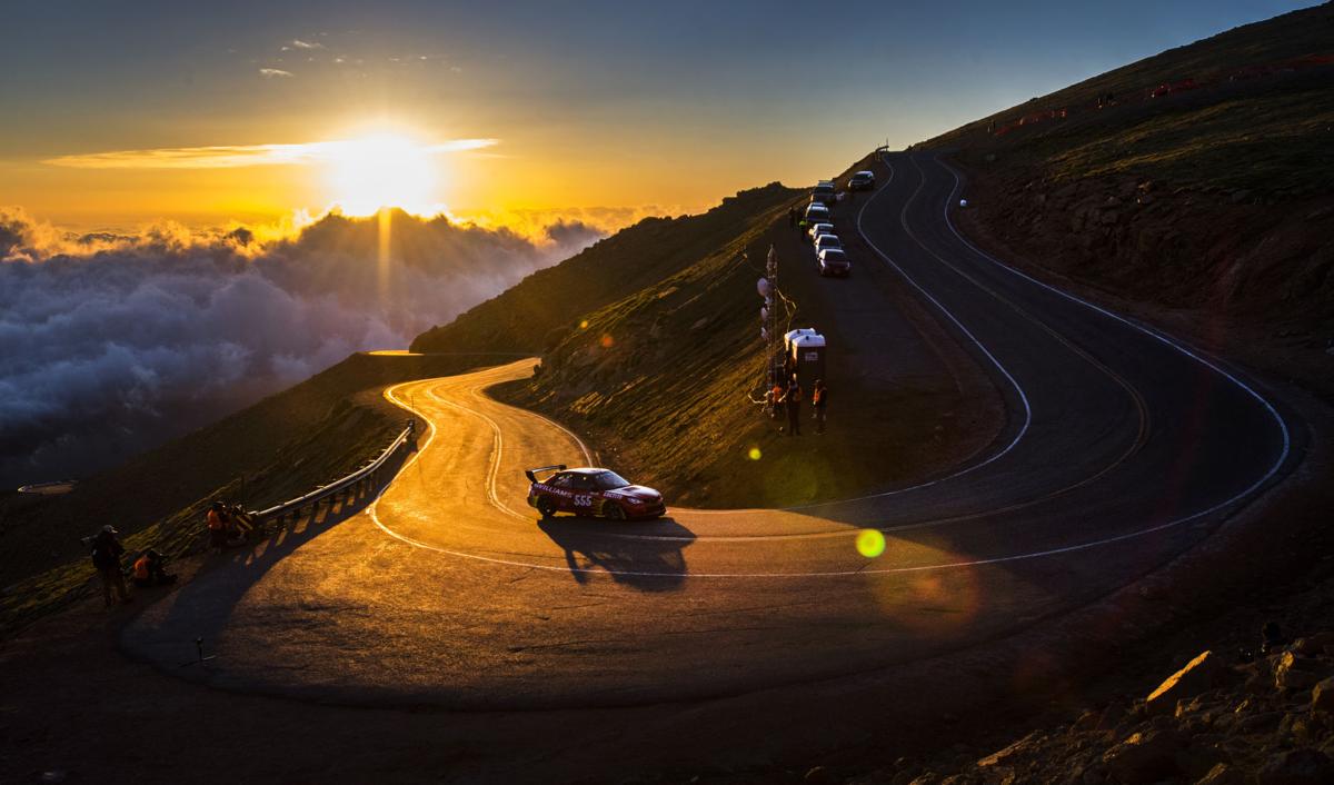 Chris Rimmer rounds a turn along the Pikes Peak International Hill Climb route. Photo Credit: Christian Murdock; The Gazette.