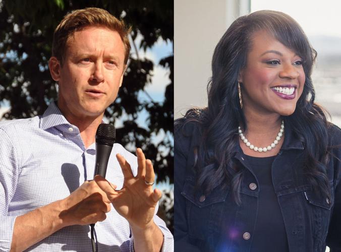 Mike Johnston, left, and Leslie Herod