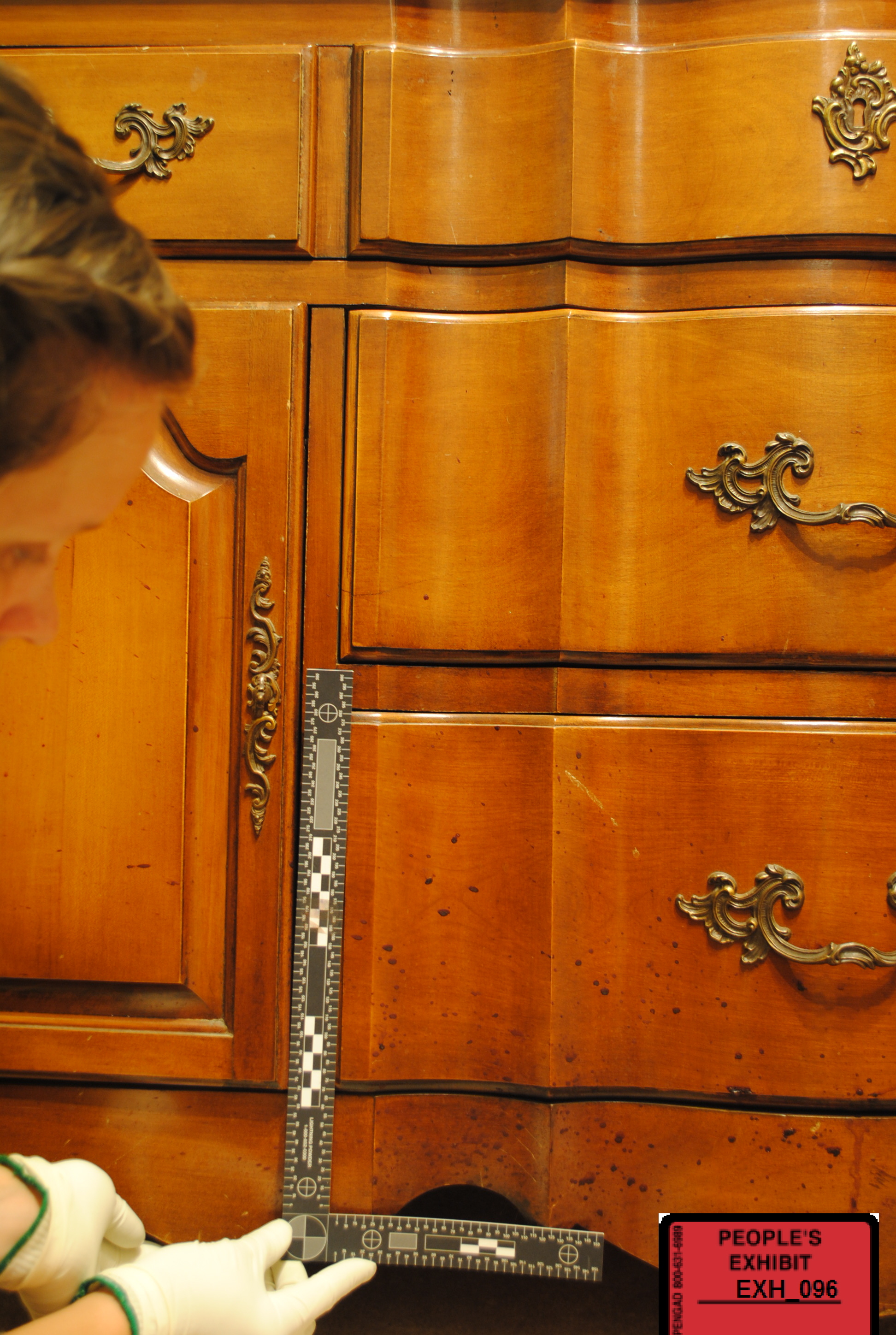 Blood spatters on the furniture from the 34 hammer blows Carol Weigum put to her husband's head in 2013. The Colorado Court of Appeals overturned her first-degree murder conviction because of a judge's error. (Jefferson County District Attorney)