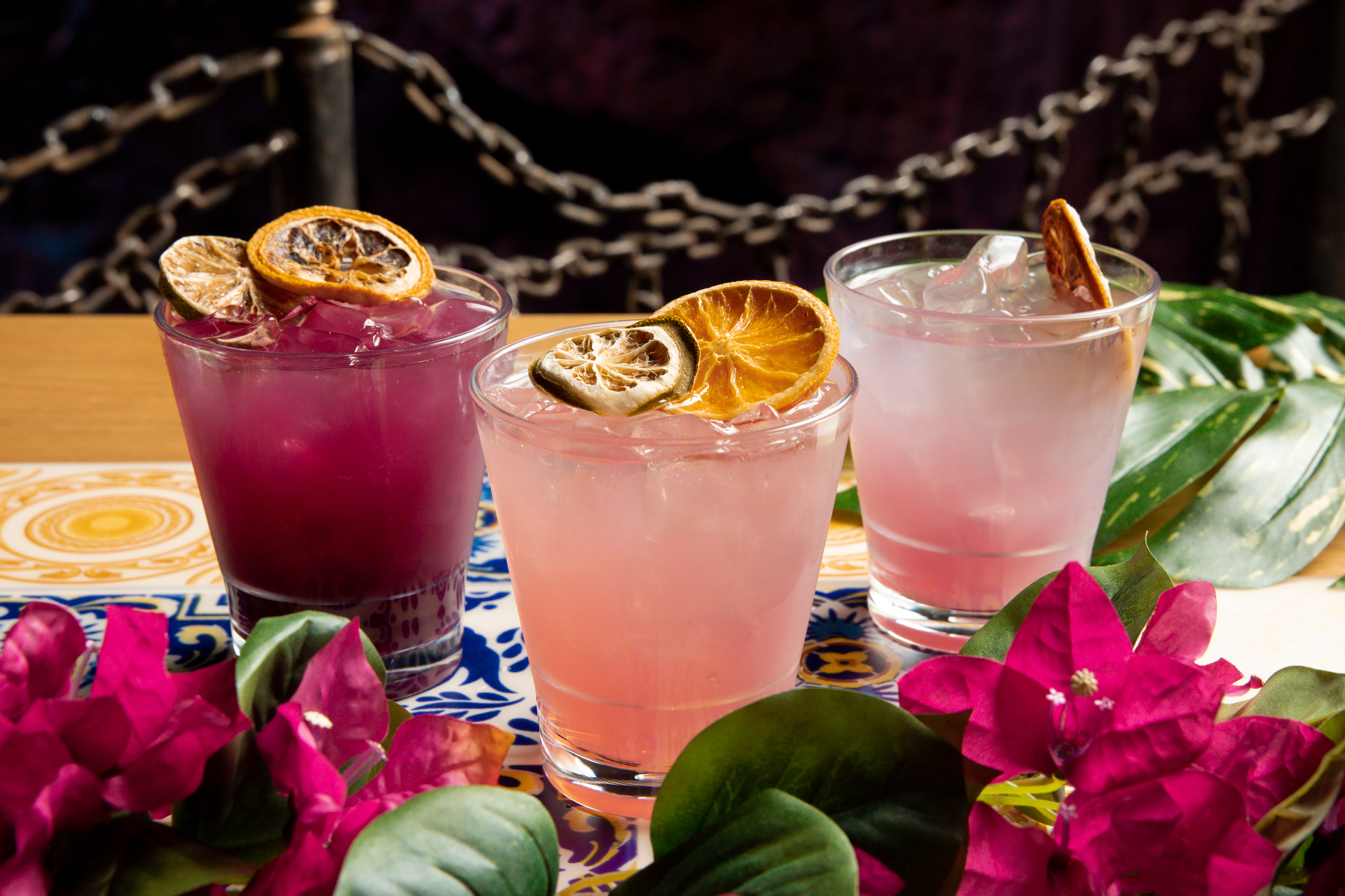 FILE PHOTO: From left, the Bee’s Knees, Paloma and Mexican Firing Squad cocktails shown here in a photo released May 26, 2023 by Casa Bonita restaurant. (Courtesy photo, Jennifer Olson/Casa Bonita)