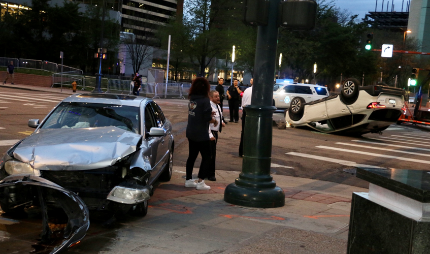 17th and Arapahoe rollover crash 2