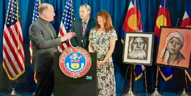 Jared Polis with Simon and Sally Glass