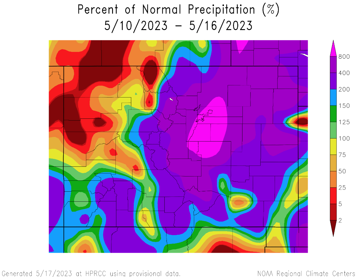 Moisture skyrockets as parts of Colorado get 800 percent of rainfall norm