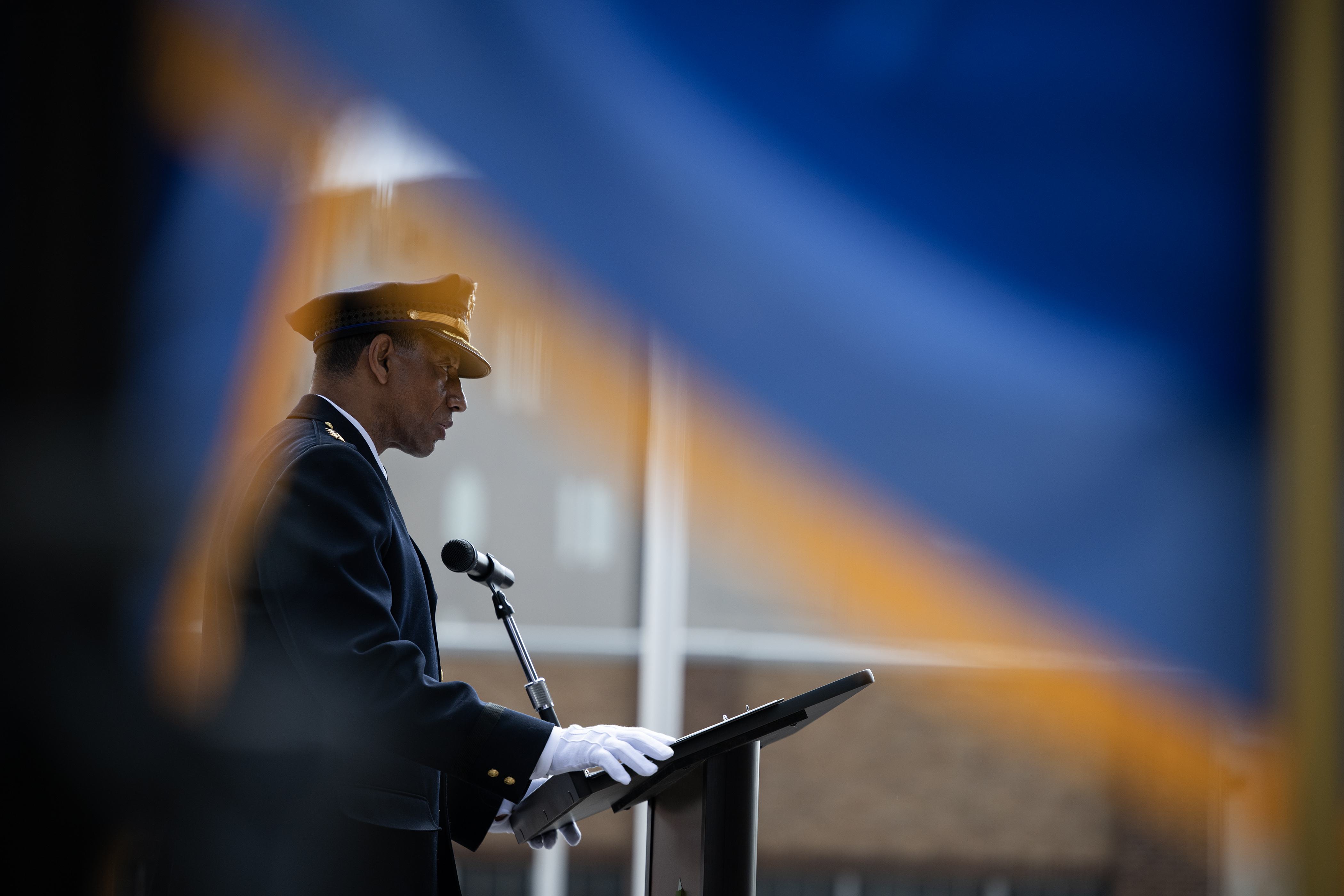 Denver chief of police Ron Thomas speaks during the Denver Police Department’s annual fallen officers memorial ceremony on Thursday, May 18, 2023, at the department’s administration building in Denver, Colo. (Timothy Hurst/Denver Gazette) (TimHursttim.hurst@gazette.comhttps://secure.gravatar.com/avatar/aca82bd62b4ee425c598527cd6faa1b1?d=mm&r=g)