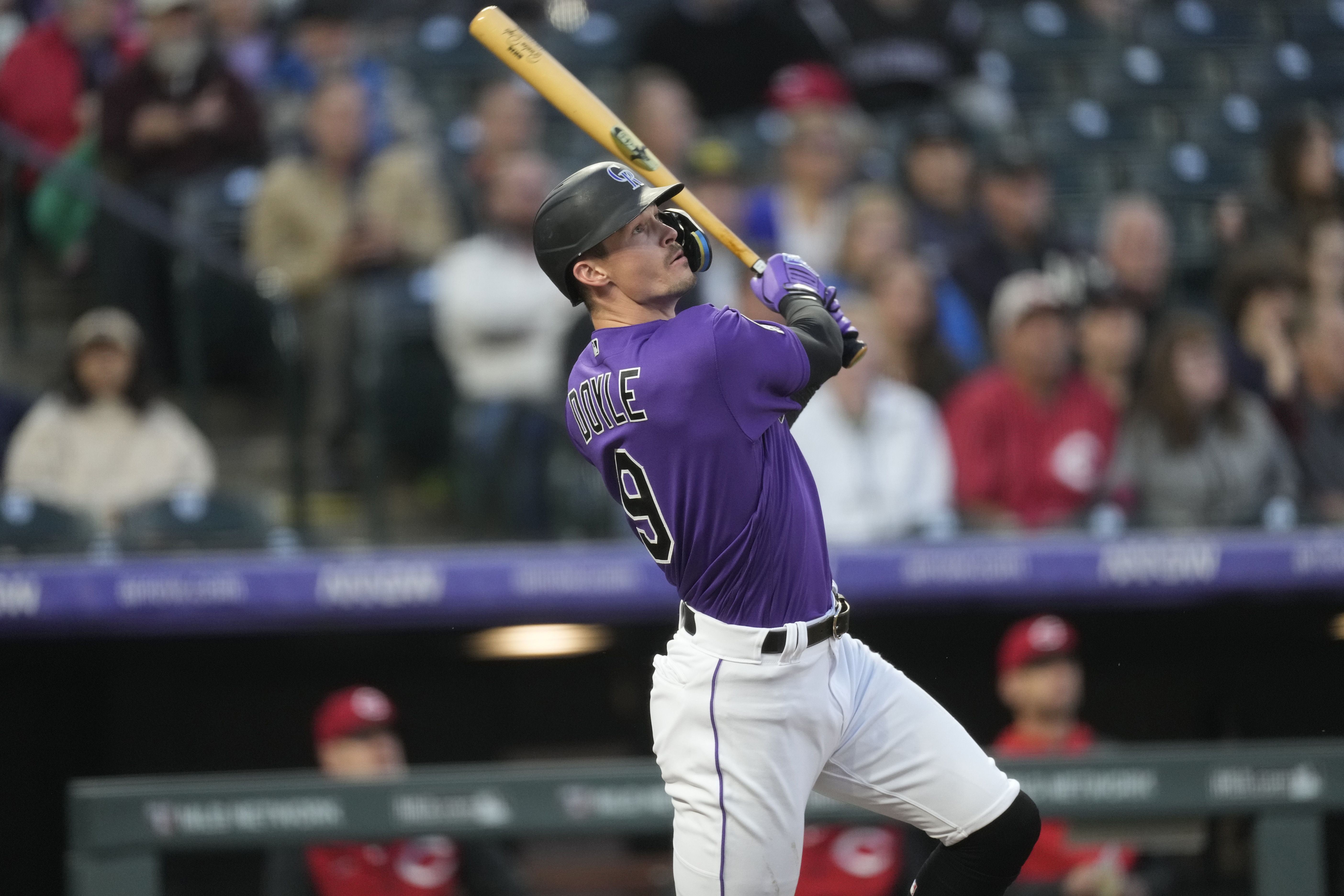 Doyle homers twice, Moustakas hits against his former team in Rockies’ win