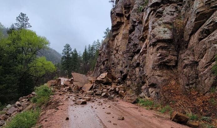 Large rockslide closes scenic road in Colorado