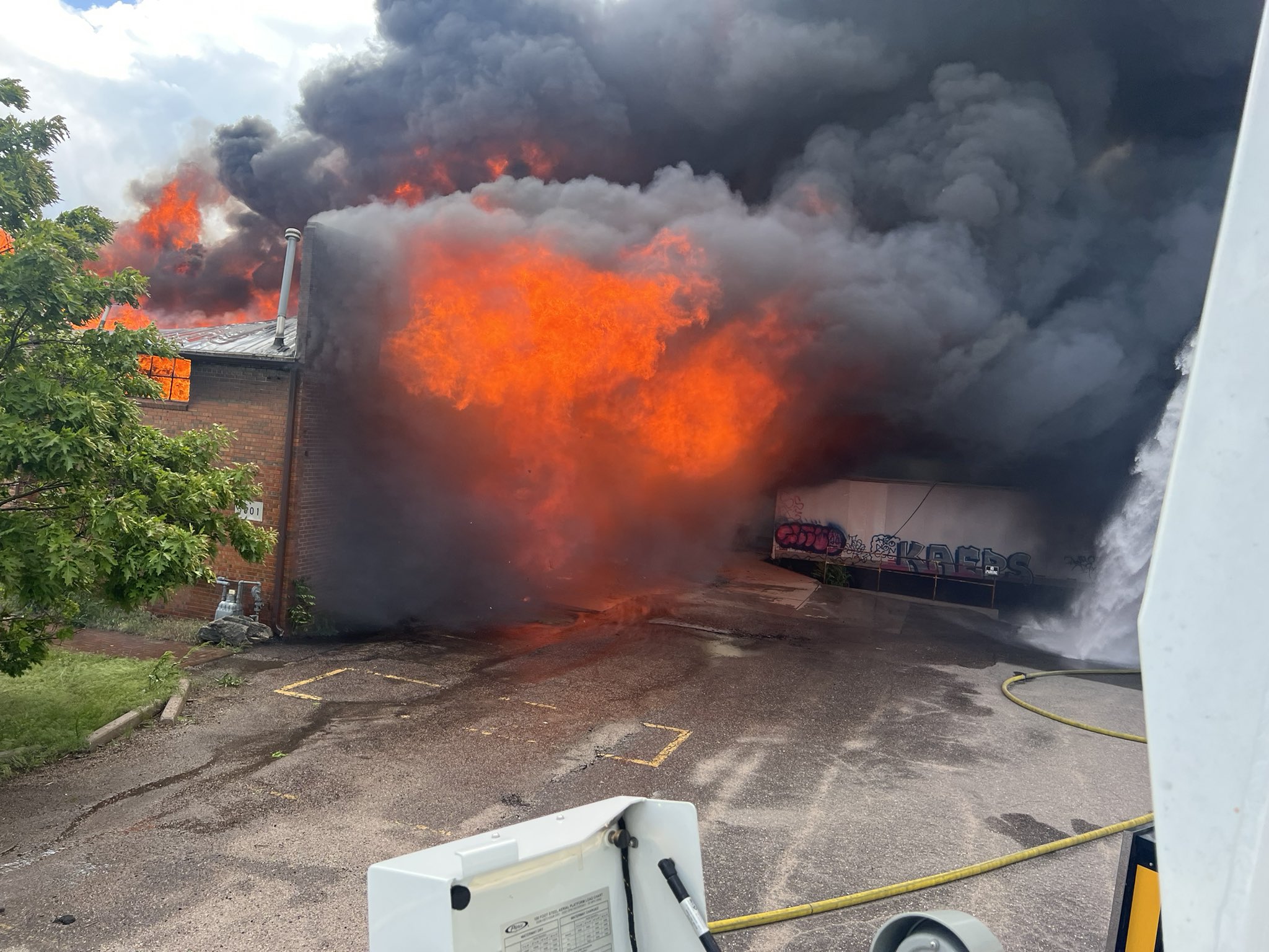 The Denver Fire Department reported a warehouse fire at 5001 N. Colorado Boulevard, Monday evening. (Courtesy of the Denver Fire Department)