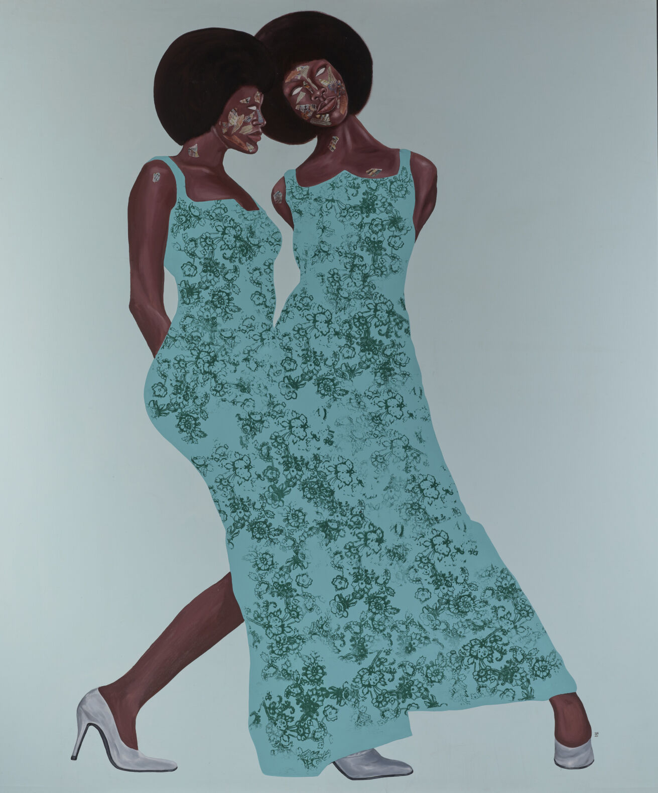 “Black Halos” by Emmanuel Taku, 2021, acrylic paint on canvas. The Denver Art Museum is set to unveil three reinstalled collections on Sunday in its Hamilton Building, including this piece seen in the Modern and Contemporary Art Collection. (Courtesy of the Denver Art Museum)