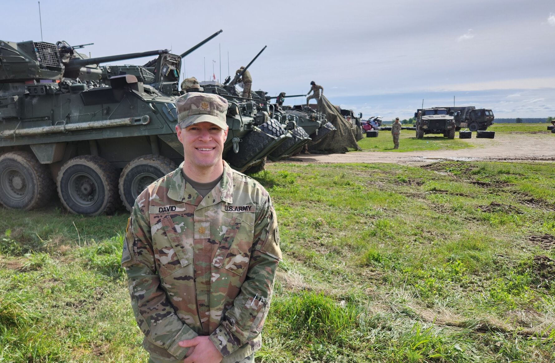 Maj. Adam David from Colorado Springs is pictured on May 18, 2023, after traveling with about 2,000 other soldiers and hundreds of vehicle from the 2nd Cavalry Regiment in Germany to Poland for a recent exercise. Mary Shinn/The Gazette