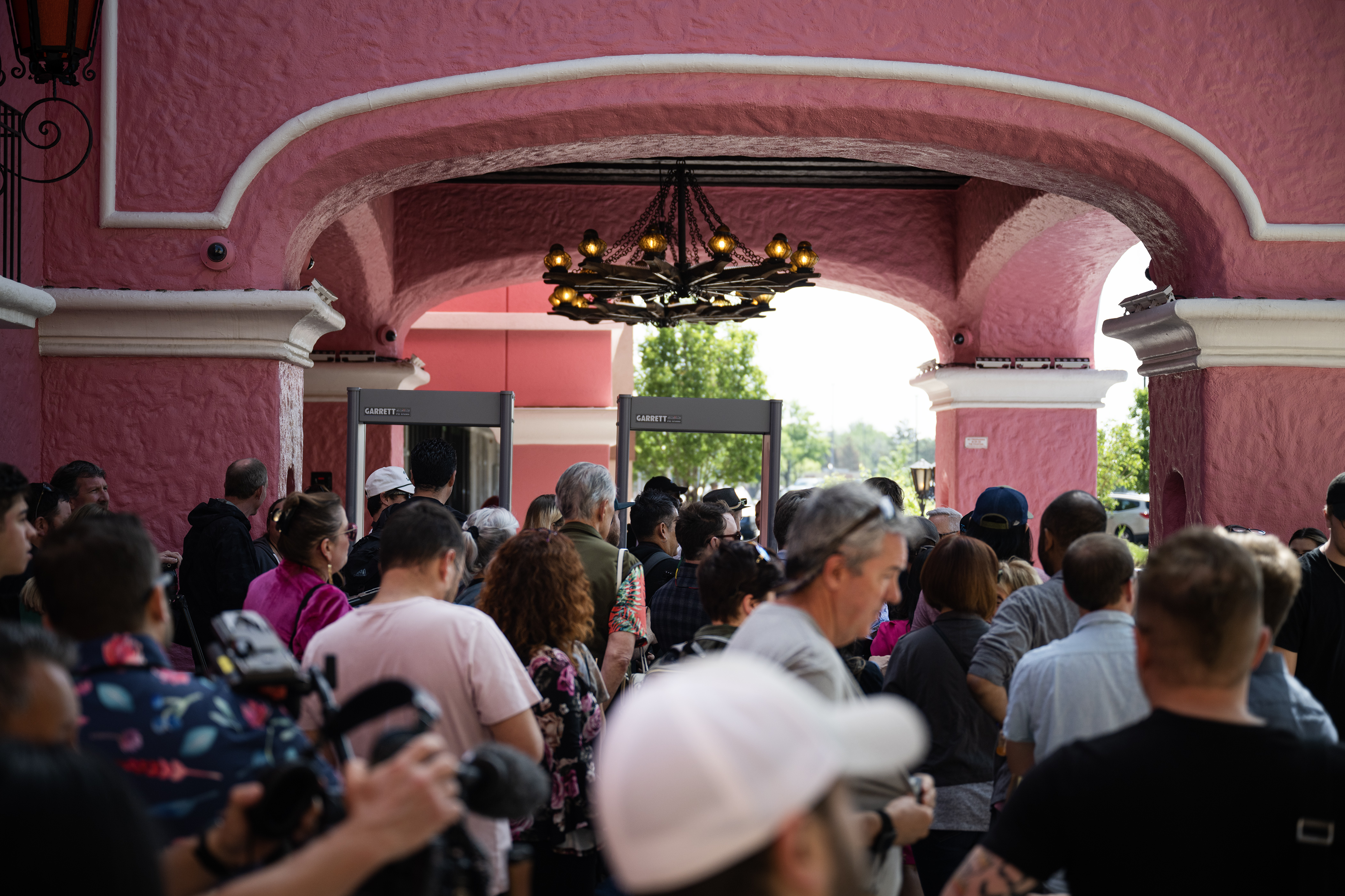 Media from various outlets wait to enter Casa Bonita before a tour of the newly-renovated restaurant on Friday, May 26, 2023, in Lakewood, Colo. (Timothy Hurst/Denver Gazette) (Timothy Hurst/Denver Gazette)