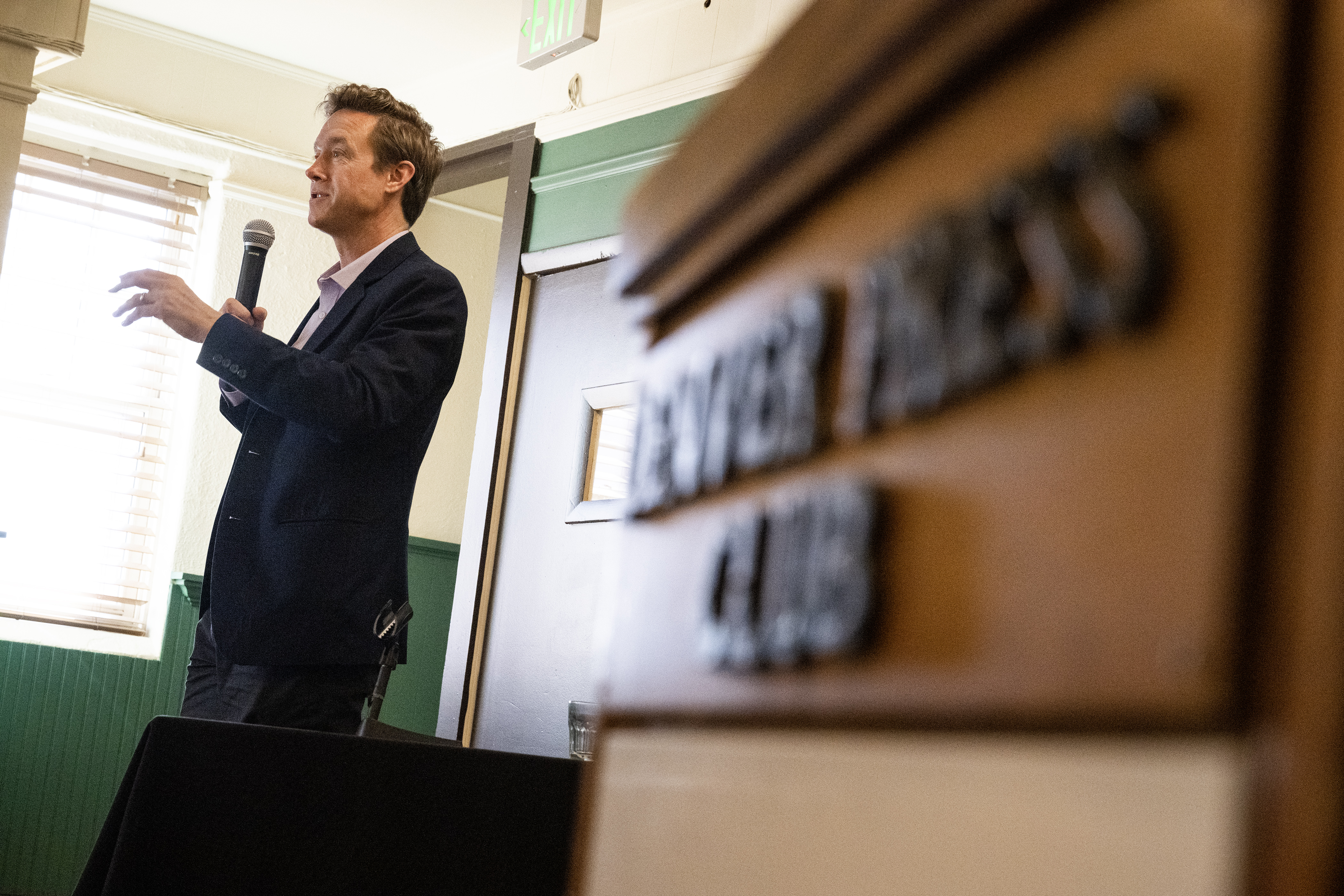 Denver mayoral candidate Mike Johnston answers a question from moderators during a mayoral forum and debate between himself and candidate Kelly Brough held at the The Denver Press Club on Thursday morning, May 25, 2023, in Denver. (Timothy Hurst/Denver Gazette) (TimHursttim.hurst@gazette.comhttps://secure.gravatar.com/avatar/aca82bd62b4ee425c598527cd6faa1b1?d=mm&r=g)