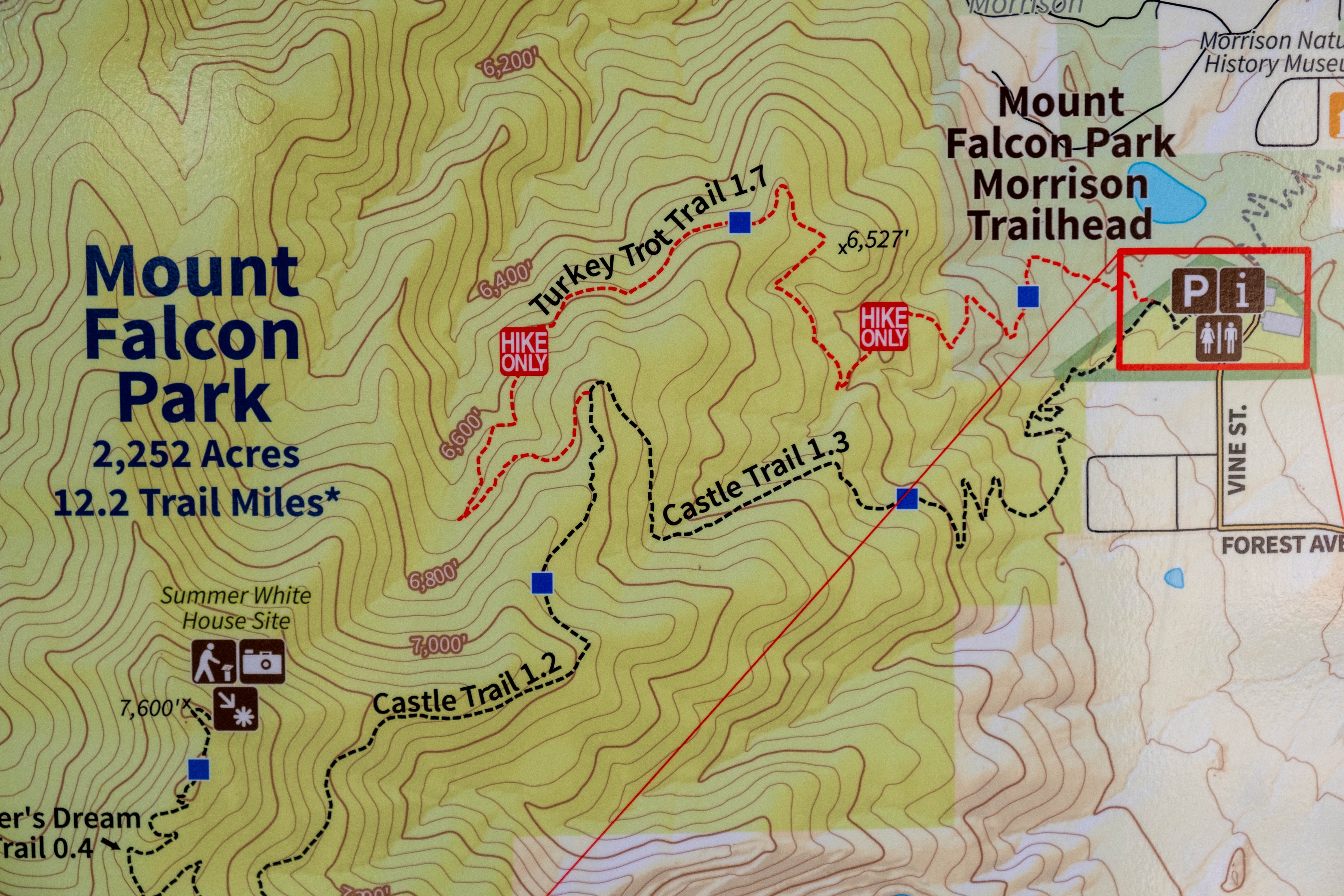The Mount Falcon Park map at the West Trailhead shows the trail system on the Mount Falcon Park west of Morrison, Colorado. (JonathanIngrahamDigital Strategistjonathan.ingraham@denvergazette.comhttps://denvergazette.com/content/tncms/avatars/c/dd/7f0/cdd7f086-b693-11ec-b373-bba598953eb6.fc0f5608a6f1144f64f080f771bd904d.png)