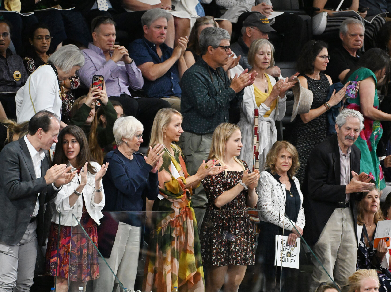 While many graduates turned their backs on former U.S. Rep. Liz Cheney, R-Wyo, many in the crowd gave her a standing ovation after her speech during the Colorado College graduation ceremony on Sunday, May 28, 2023. Cheney was the commencement speaker. (Photo by Jerilee Bennett, The Gazette)
