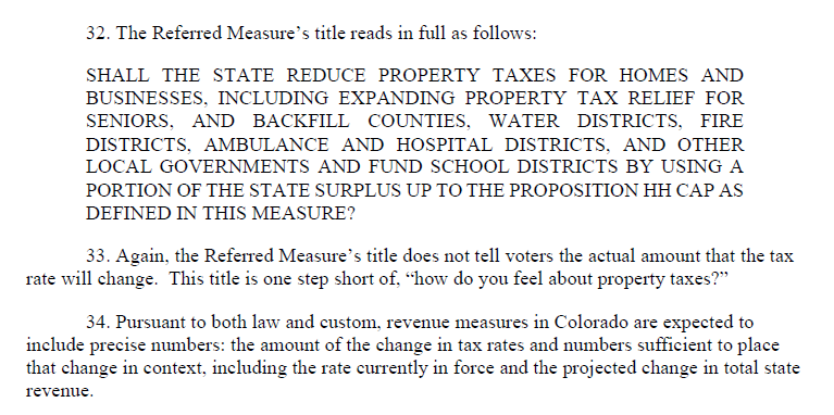 The lawsuit, filed in Denver District Court on May 15, claims Senate Bill 303 violates the Colorado Constitution's single subject rule, arguing it has four subjects instead of one. (LuigeDel PuertoManaging Editorluige.delpuerto@gazette.comhttps://secure.gravatar.com/avatar/766fd31de2cd272e966b7901a72100e4?d=mm&r=g)