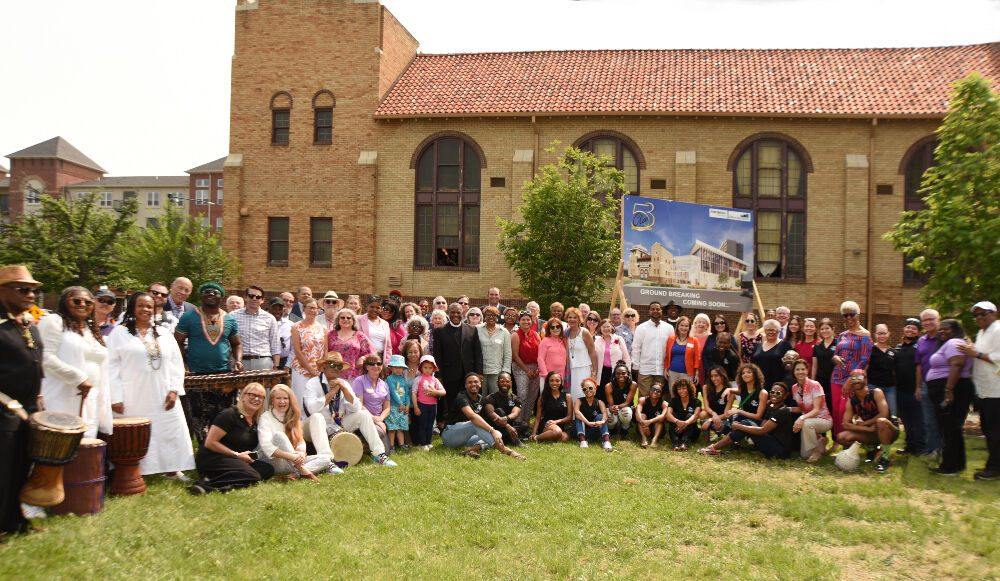 The gathered crowd for history at the Cleo Parker Robinson Dance facility in May 2023 for the announcement of an expansion that will double the size of the iconic company's facilities. (Photo by Bernard Grant)