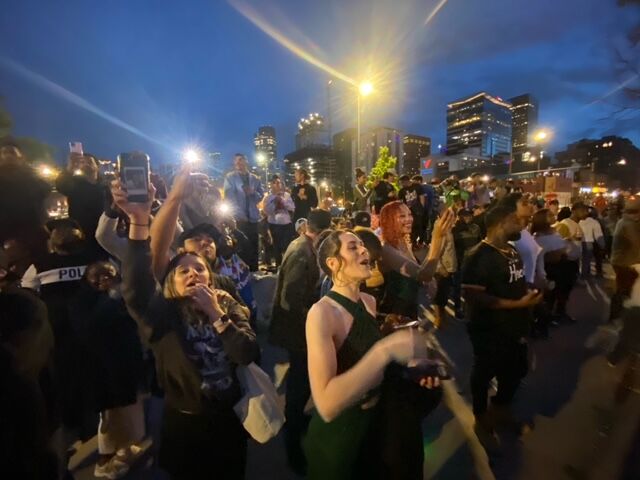 Thousands of Denver Nuggets fans celebrated Denver's first NBA championship. (Barry Gutierrez/Special to the Denver Gazette)