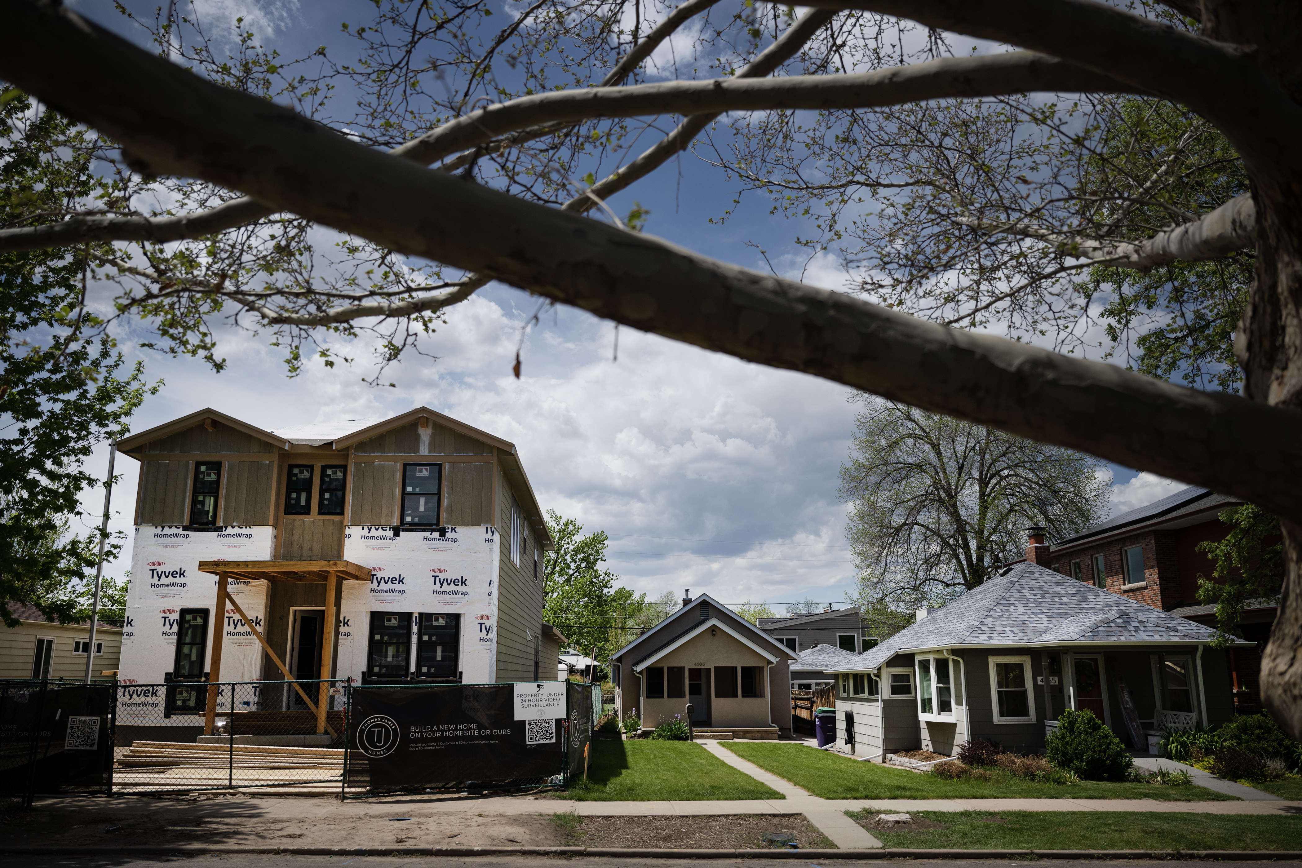 A two-story home under construction towers over the neighboring homes on the 4100 block of Xavier Street on Wednesday, May 17, 2023, in Denver. (Timothy Hurst/Denver Gazette) (TimHursttim.hurst@gazette.comhttps://secure.gravatar.com/avatar/aca82bd62b4ee425c598527cd6faa1b1?d=mm&r=g)