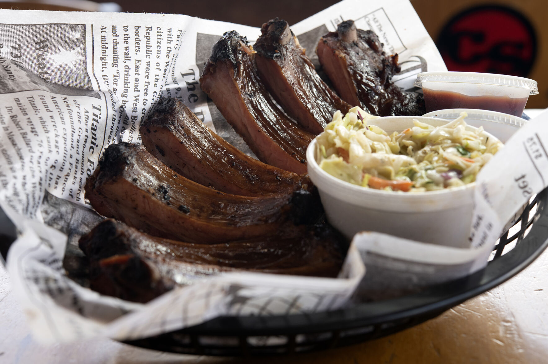 Baby back half rack with coleslaw at Firehouse on the Run. (photos by Jeff Kearney, special to the gazette)